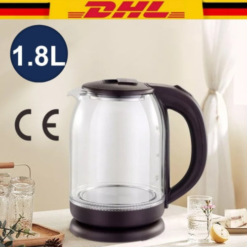 1.8L Electric Kettle Glass Witer With LED Lighting Glass Kettle, Black