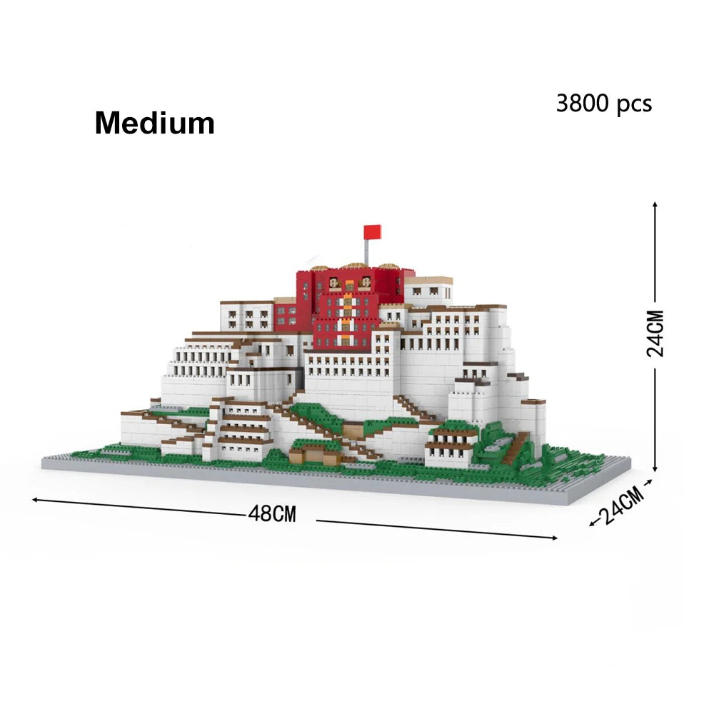 10000pcs Bricks Potala Palace 3D Model Micro Bricks