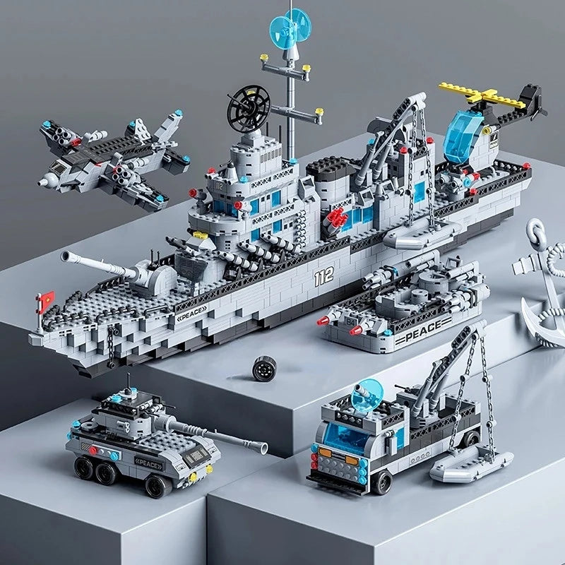 1560pcs 6 IN 1 Military Navy Ship