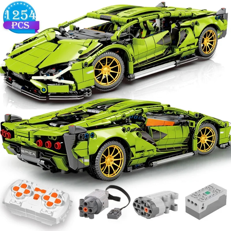 1280Pcs Technical Building Blocks Racing Car Model Remote Control